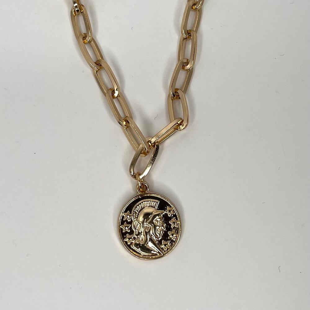 Ettika Fashion Jewelry Gold Chunky Chain Coin Pendant Charm Bracelet GTB1496 NWT - Picture 3 of 4